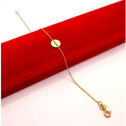 Złota bransoletka celebrytka z kółkiem PR.585 W:0,88gr Dł.18cm InterSKLEP