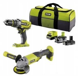 Zestaw narzędzi Ryobi wiertarko-wkrętarka i szlifierka 2 el.