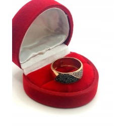 Złoty pierścionek obrączka z cyrkoniami Pr.375 W:3,72gr Roz.14