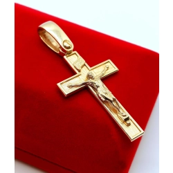 Złota zawieszka Krzyż z Chrystusem PR.585 W:9,52gr InterSKLEP