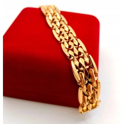 Złota bransoletka szeroka PR.750 W:30,60gr Dł.19,5cm InterSKLEP