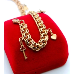 Złota bransoletka Garibaldi zawieszki PR.585 W:19,50cm Dł.20,5cm InterSKLEP