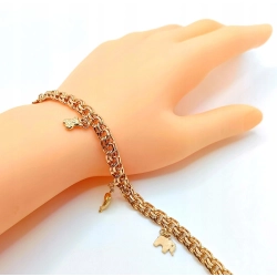 Złota bransoletka Garibaldi zawieszki PR.585 W:19,50cm Dł.20,5cm InterSKLEP