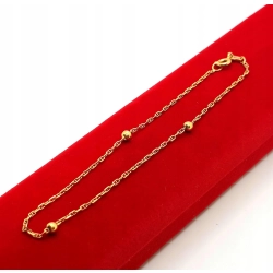 Złota bransoletka z kulkami PR.585 W:1,38gr Dł.22,5cm InterSKLEP