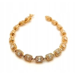 Złota bransoletka brylanty i diamenty PR.750 W:14,46gr Dł.17,5cm InterSKLEP