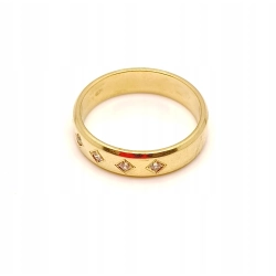 Złota obrączka z Cyrkoniami PR.585 W:5,36gr R.21 InterSKLEP