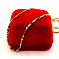 Złoty łańcuszek Kostka PR.585 W:10gr Dł.51cm InterSKLEP