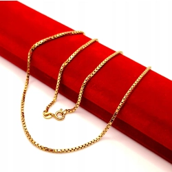 Złoty łańcuszek Kostka PR.585 W:10gr Dł.51cm InterSKLEP