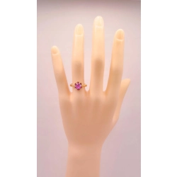 Złoty pierścionek z różowym kamieniem PR.583 W:3,16gr R.14 InterSKLEP