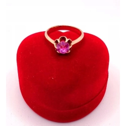 Złoty pierścionek z różowym kamieniem PR.583 W:3,16gr R.14 InterSKLEP