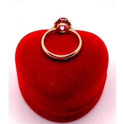 Złoty pierścionek z różowym kamieniem PR.583 W:3,16gr R.14 InterSKLEP