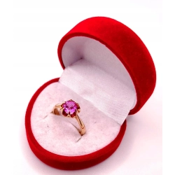 Złoty pierścionek z różowym kamieniem PR.583 W:3,16gr R.14 InterSKLEP
