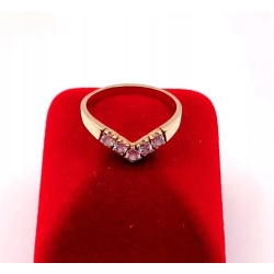 Złoty pierścionek z Cyrkoniami PR.585 W:1,97gr R.11 InterSKLEP