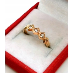 Złoty pierścionek z Cyrkoniami Pr.585 W:1,31gr Roz.10