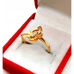 Złoty pierścionek z Cyrkoniami Pr.750 W:2,70gr Roz.14