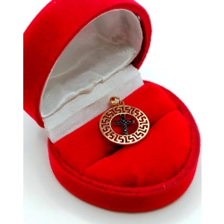 Złota zawieszka okrągła z krzyżykiem Pr.585 W:1,13gr NOWA