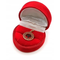 Złota zawieszka okrągła z krzyżykiem Pr.585 W:1,13gr NOWA