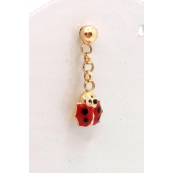 Złoty kolczyk na sztyft z Biedronką Pr.585 W:0,66gr InterSKLEP