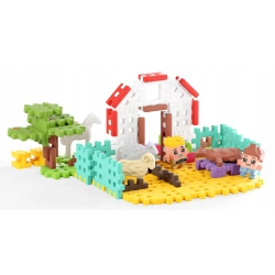 Marioinex klocki WAFFLE mini FARMER - Domek Pani weterynarz, 100 elementów