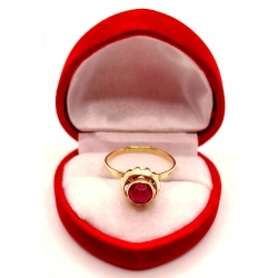 Złoty pierścionek z różowym kamieniem PR.583 W:2,44gr R.18 InterSKLEP
