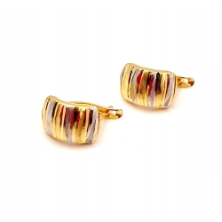 Złote kolczyki w paski PR.585 W:1,94gr InterSKLEP