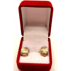 Złote kolczyki w paski PR.585 W:1,94gr InterSKLEP