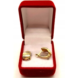 Złote kolczyki w paski PR.585 W:1,94gr InterSKLEP