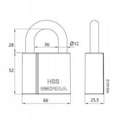 Kłódka jarzmowa na klucz Gerda 5sztuk kluczy InterSKLEP Pewniak