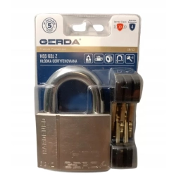 Kłódka jarzmowa na klucz Gerda 5sztuk kluczy InterSKLEP Pewniak