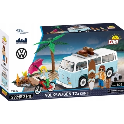 Klocki COBI 24617 Volkswagen T2A Kombi surfing, plaża, rower, figurka kota