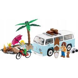 Klocki COBI 24617 Volkswagen T2A Kombi surfing, plaża, rower, figurka kota