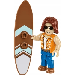 Klocki COBI 24617 Volkswagen T2A Kombi surfing, plaża, rower, figurka kota