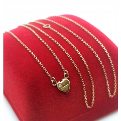 Złoty łańcuszek celebrytka serce Pr.333 W:1,06gr Dł:42-45,5cm