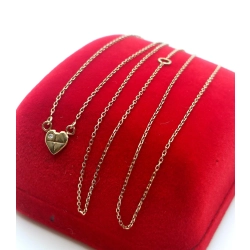 Złoty łańcuszek celebrytka serce Pr.333 W:1,06gr Dł:42-45,5cm