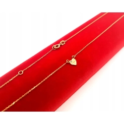 Złoty łańcuszek celebrytka serce Pr.333 W:1,06gr Dł:42-45,5cm