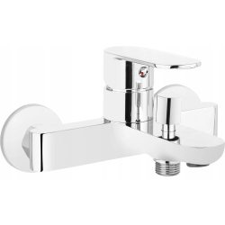 Bateria wannowo-prysznicowa jednouchwytowa ścienna Deante Alpinia srebrny