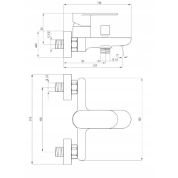 Bateria wannowo-prysznicowa jednouchwytowa ścienna Deante Alpinia srebrny