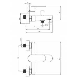 Bateria wannowo-prysznicowa jednouchwytowa ścienna Deante Alpinia srebrny