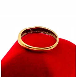 Złoty pierścionek obrączka z cyrkonią Pr.750 W:1,97gr Roz.13