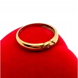 Złoty pierścionek obrączka z cyrkonią Pr.750 W:1,97gr Roz.13