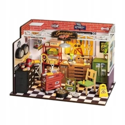 Model drewniany DIY Rolife Miniature House DG165 Warsztat samochodowy