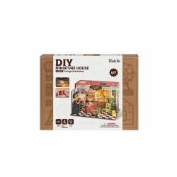 Model drewniany DIY Rolife Miniature House DG165 Warsztat samochodowy