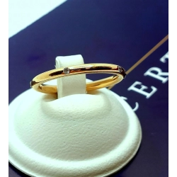 Złota obrączka z diamentami 5szt 0,068ct Pr.585 W:2,77gr Roz.15