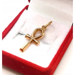 Złota zawieszka egipski krzyż Ankh arabska próba 750 W:1,17gr