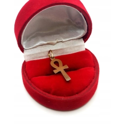 Złota zawieszka egipski krzyż Ankh arabska próba 750 W:1,17gr