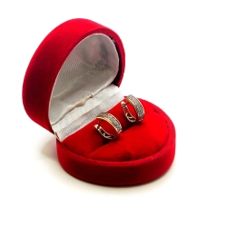 Złote kolczyki W.Kruk kółka z diamentami 0,28ct Pr.585 W:2,12gr