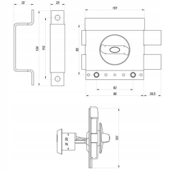 Zamek antywłamaniowy GERDA TYTAN ZX 1000 wierzchni zasuwa do drzwi ATEST