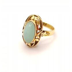 Złoty pierścionek z miętowym agatem PR.585 W:5,75gr R.16 InterSKLEP
