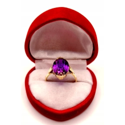 Złoty pierścionek z Ametystem PR.583 W:5,30gr R.20 InterSKLEP