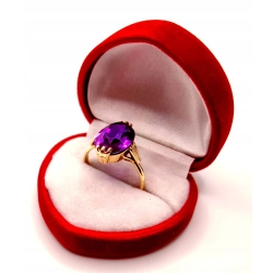 Złoty pierścionek z Ametystem PR.583 W:5,30gr R.20 InterSKLEP